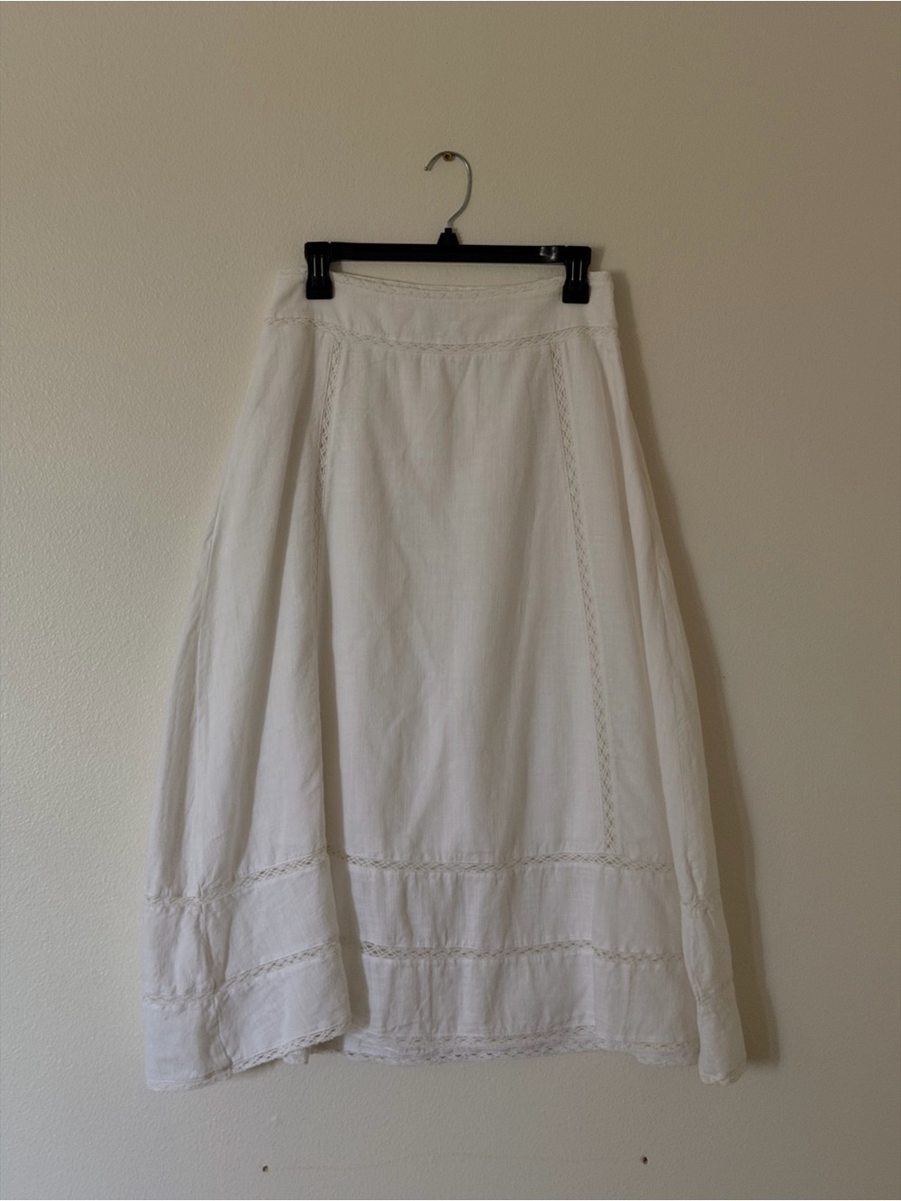 Universal Thread White Maxi Skirt with Delicate Trim